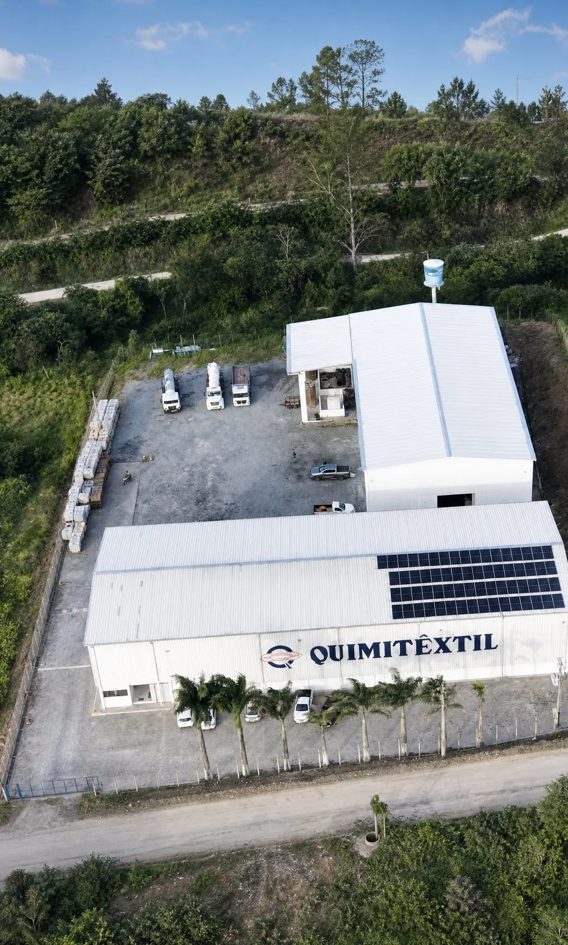 Vista aérea da sede da Quimitêxtil em Vitória de Santo Antão, Pernambuco